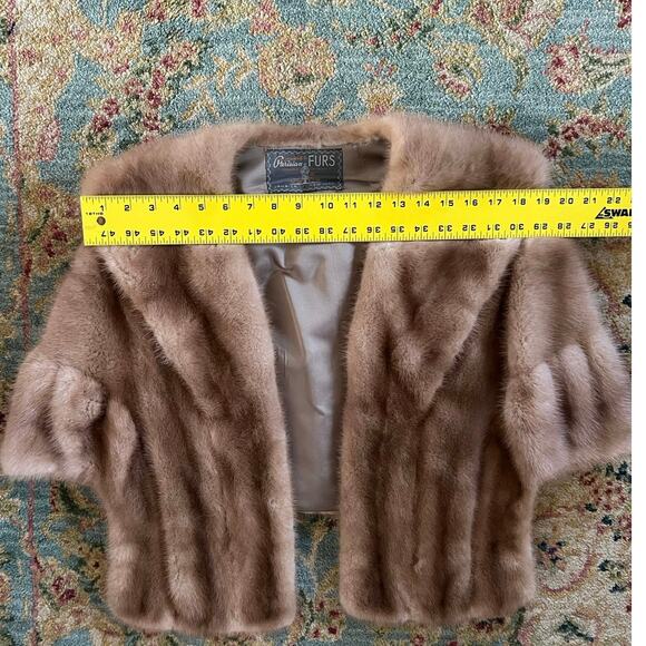 Vintage Mink Fur Cropped Shoulder Stole Wrap - Picture 16 of 16